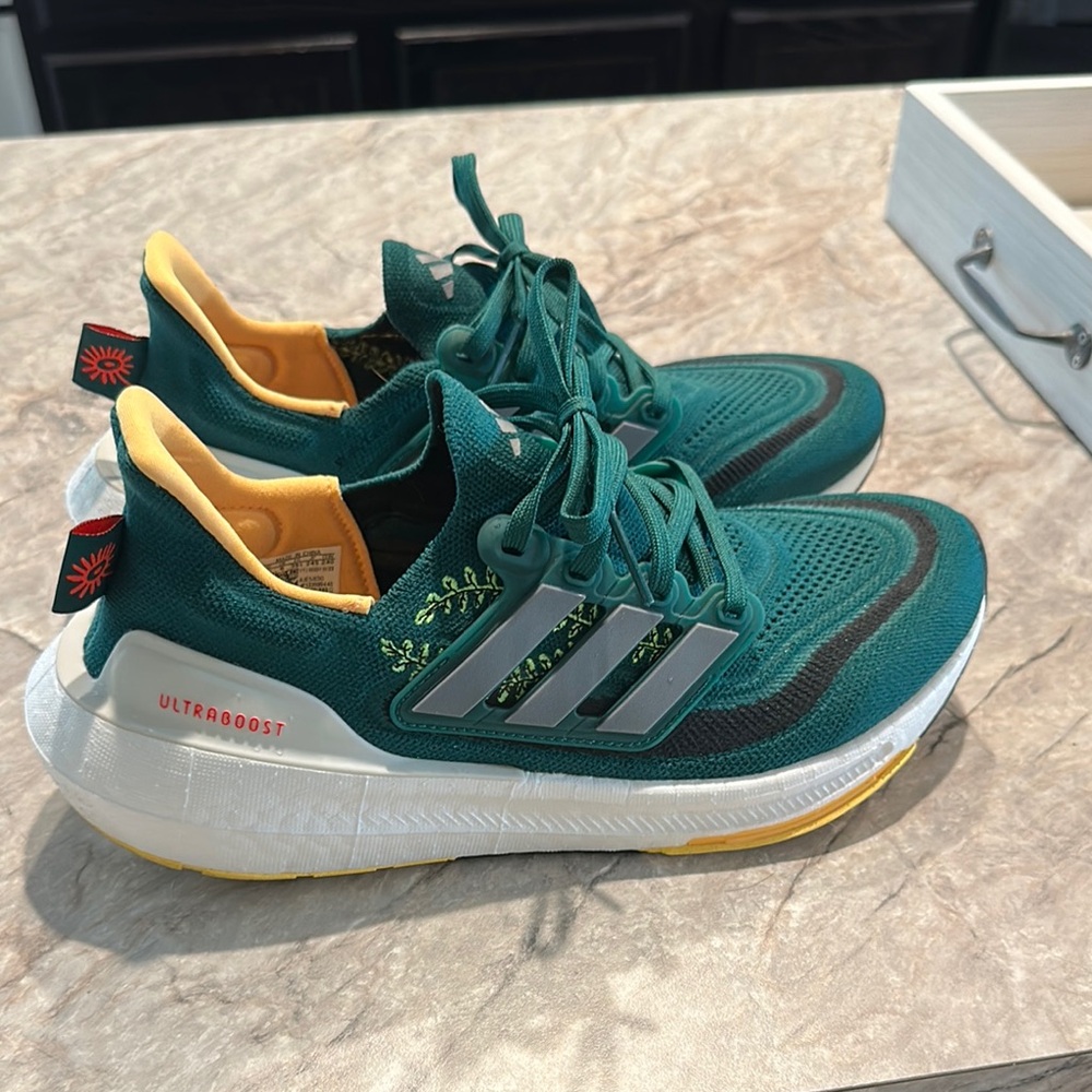 Adidas Ultraboost Green and Yellow Running Shoes